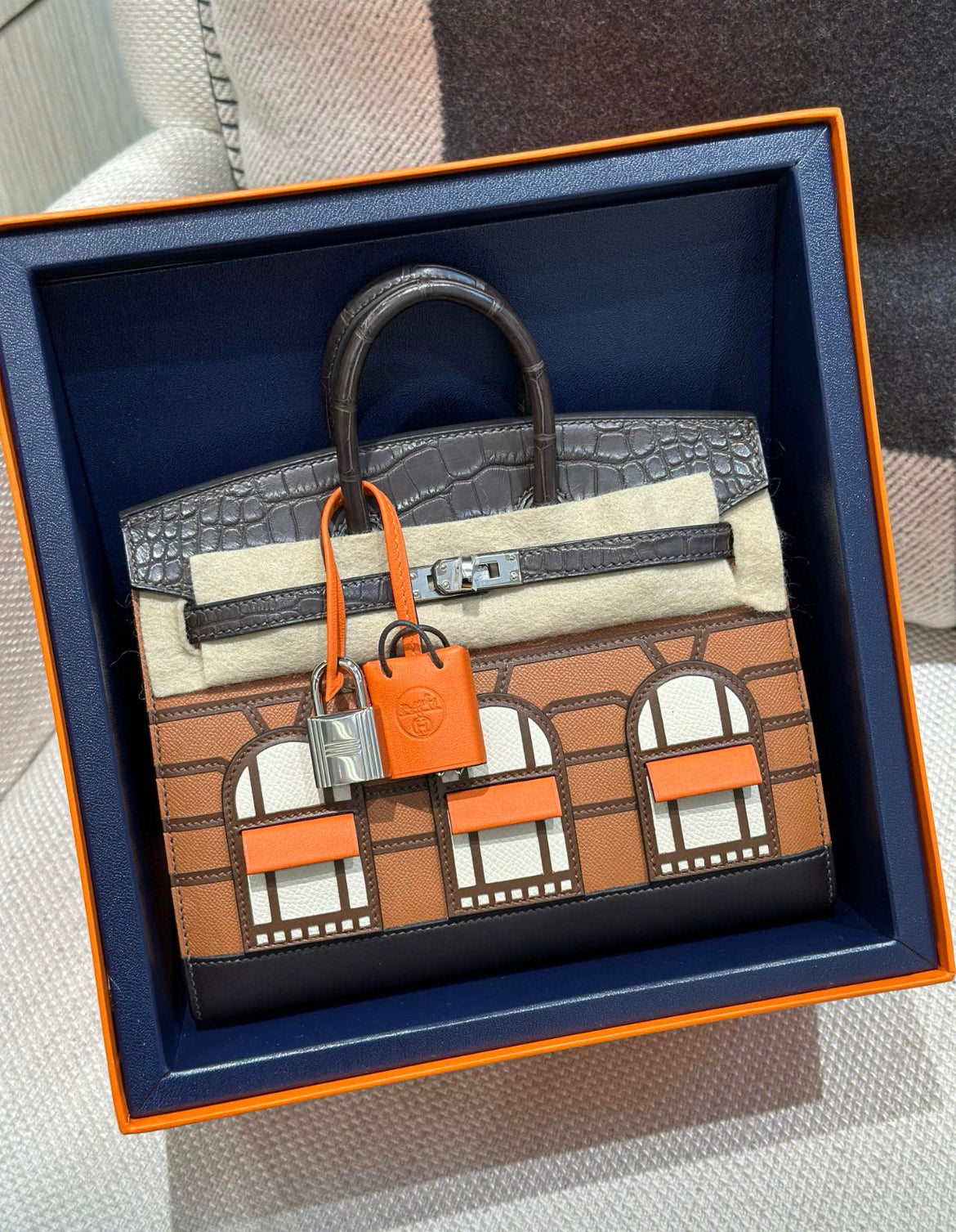 HERMÈS BIRKIN 20 SELLIER FAUBOURG HOUSE BROWN MATTE ALLIGATOR PALLADIUM HARDWARE