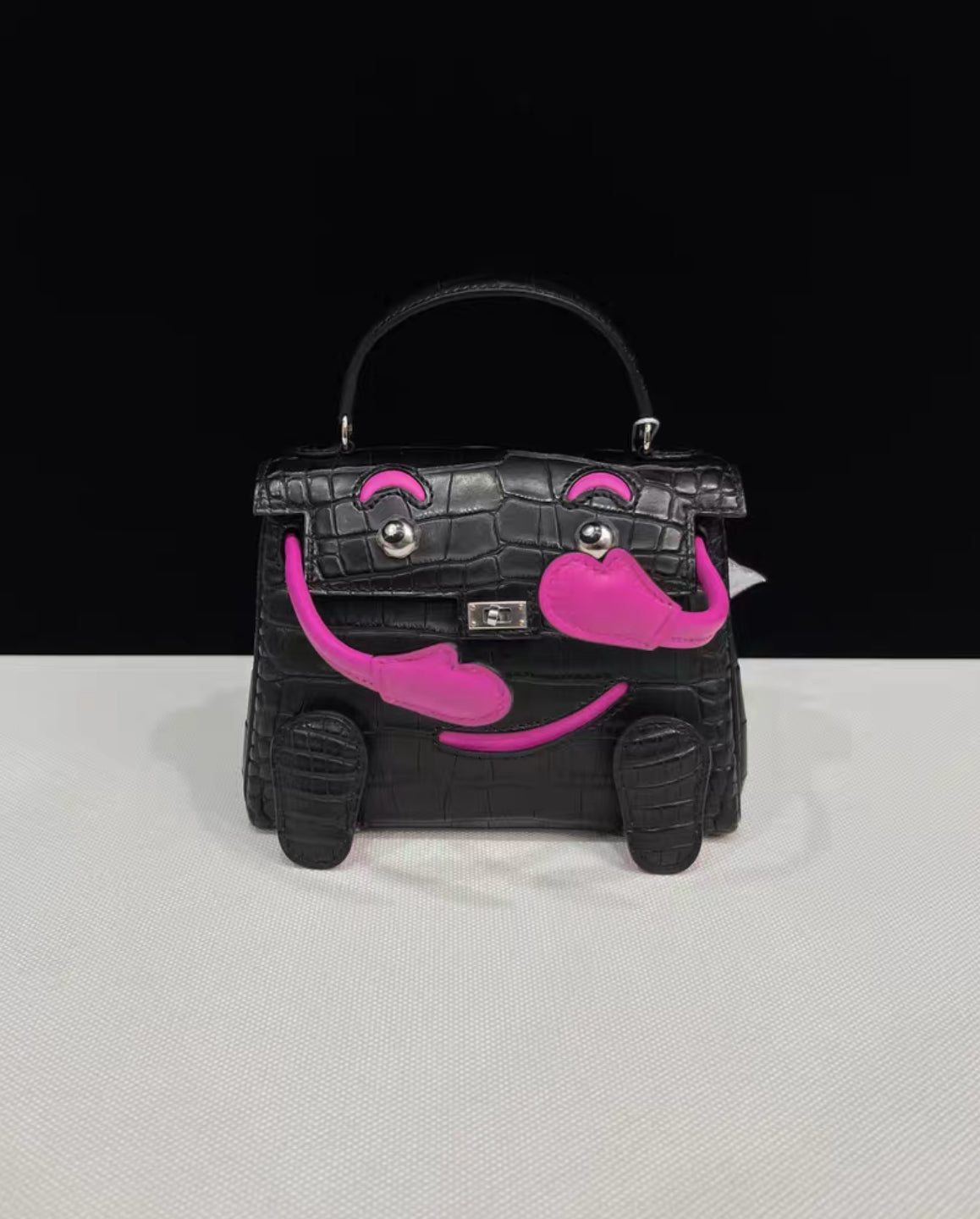 Hermès Kelly Doll Black Matte Alligator with Palladium Hardware