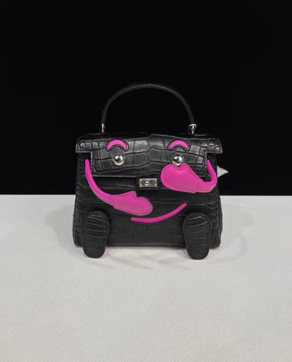 Hermès Kelly Doll Black Matte Alligator with Palladium Hardware