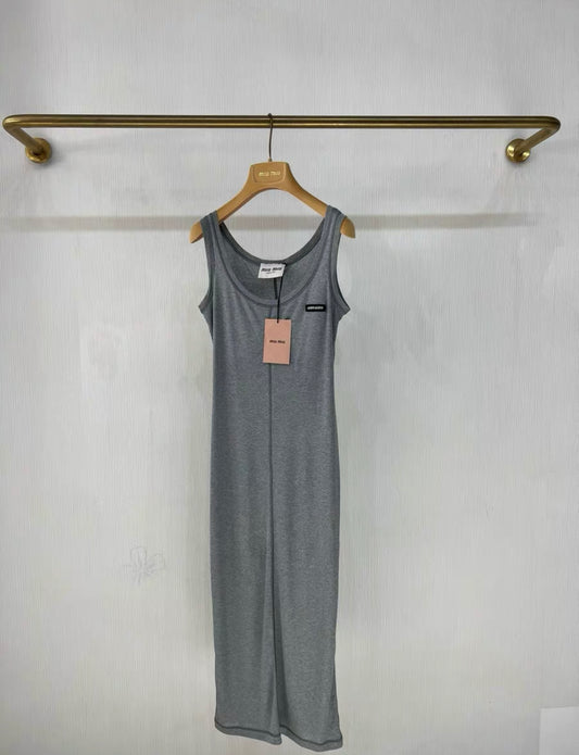 Miu Miu 24AW gray logo dress, brand new with tag, size 36