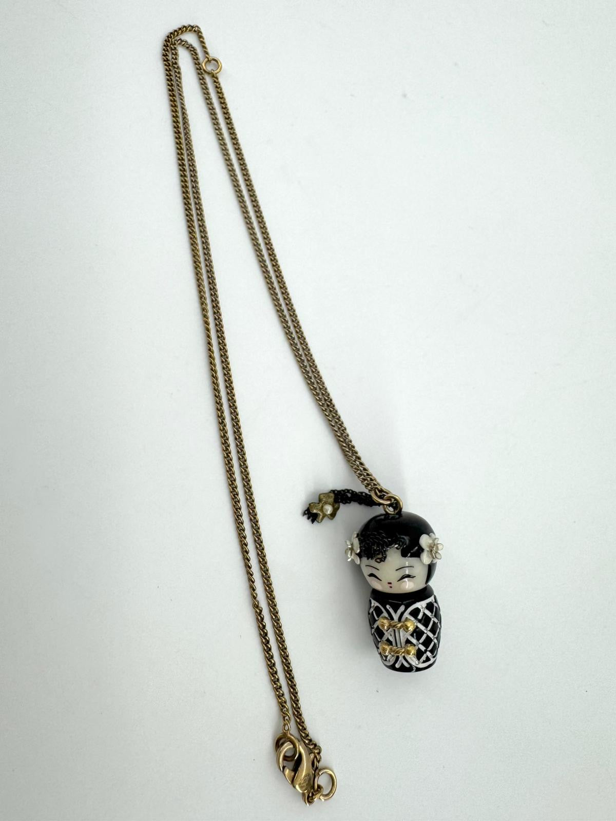 Chanel 10A Double C Acrylic Porcelain shanghai Doll Necklace
