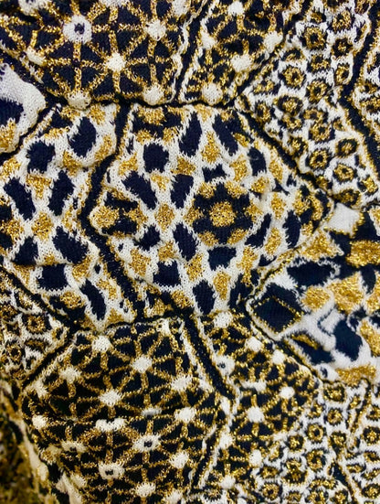 Chanel 15C Geometric Animal Print Metallic Legging Pants