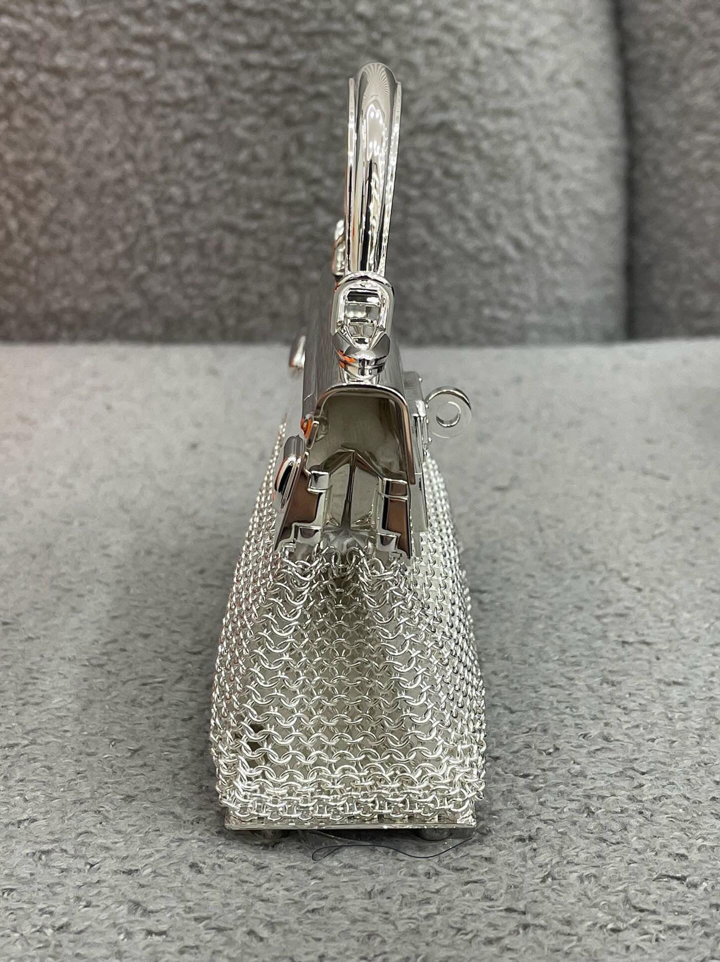 Hermès Kelly Sac Bijou Chaine in Sterling Silver