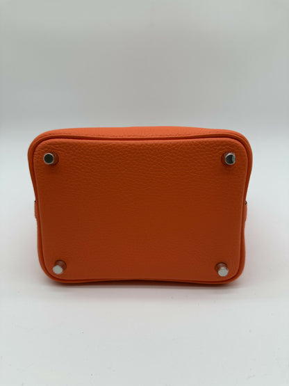 Hermès Picotin 18 Eclat Clemence/Swift Orange Minium/Rose Azalee W