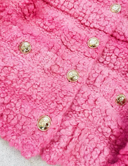 Chanel pink fur coat size 38