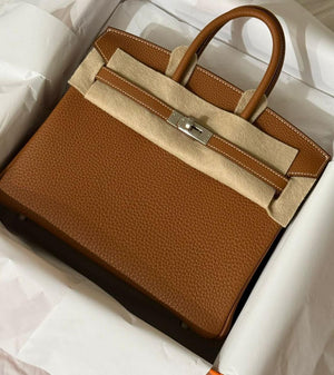 Hermes Birkin 25 Gold Togo Leather Palladium hardware