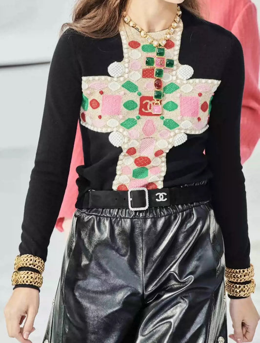 Chanel 2020 Fall/Winter Black Cashmere Knit Top