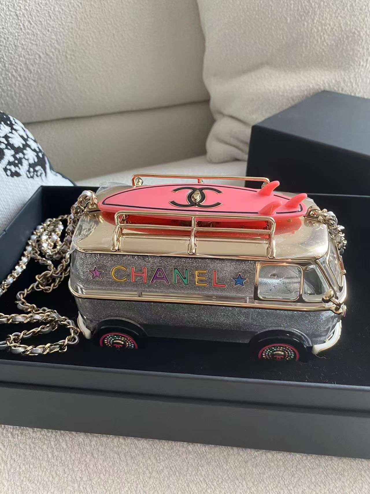 Very Rare Chanel 24C Pink Mini bus Van Hollywood Minaudiere Mini
