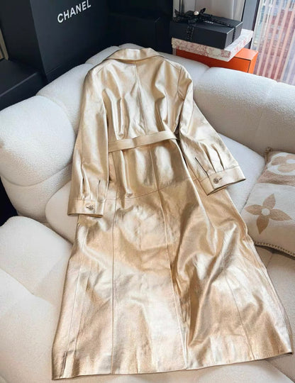 Chanel 21k Gold Trench Coat size 36