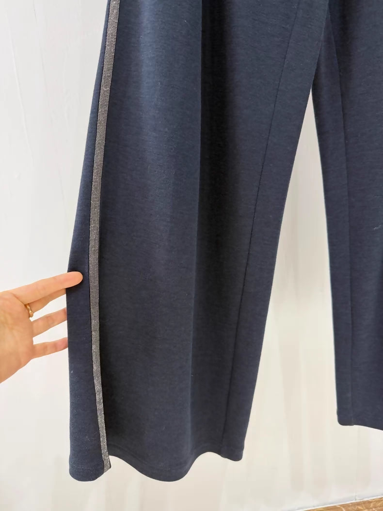 BRUNELLO CUCINELLI women's wide-leg trousers, blue