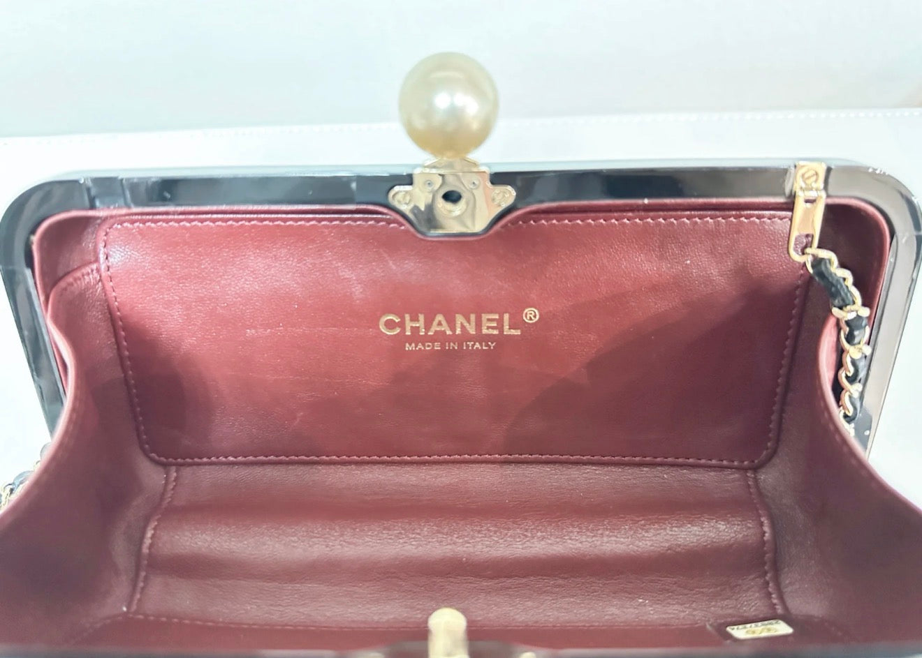 Chanel 2015 Votez Coco Black Pearl Plexiglass Minaudiere