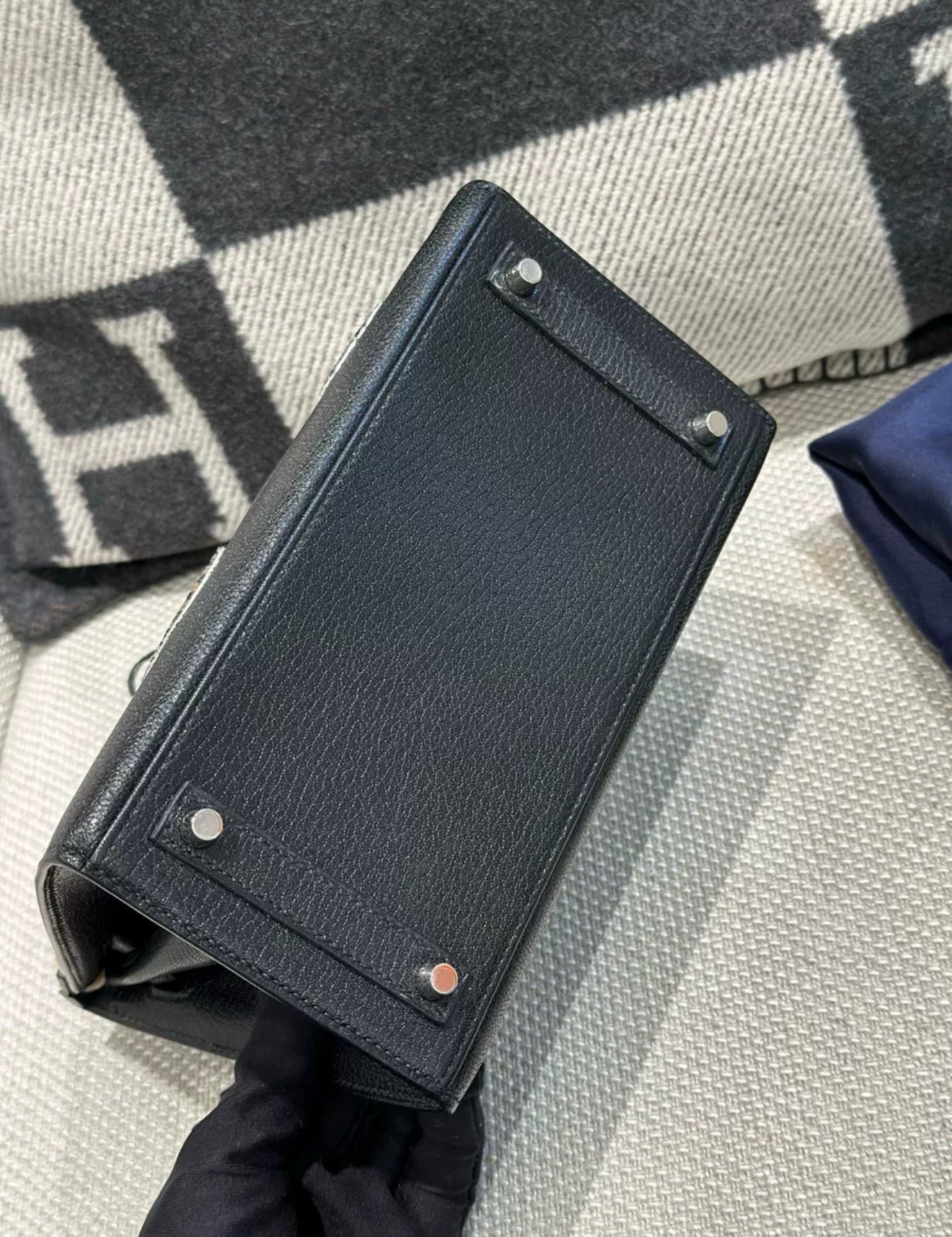 Hermes Birkin 20 Sellier Bouclerie Moderne Black Chèvre Palladium Hardware