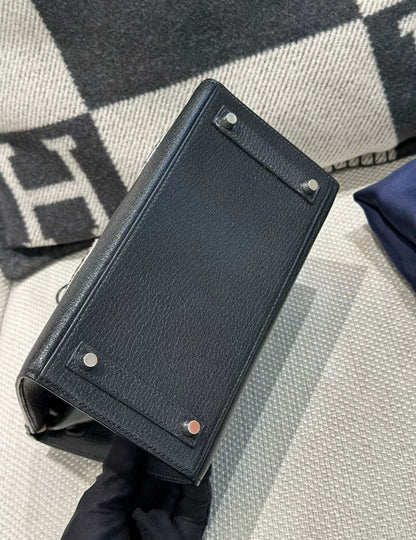 Hermes Birkin 20 Sellier Bouclerie Moderne Black Chèvre Palladium Hardware