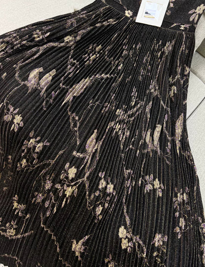 Chanel 25A Black long evening dress