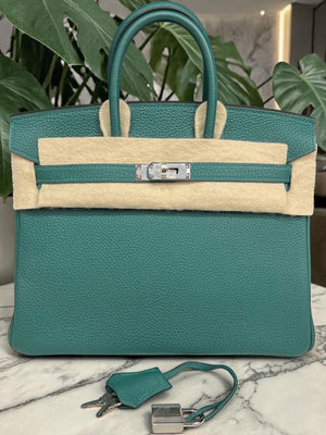 Hermes Birkin 25 Malachite Togo Palladium Hardware