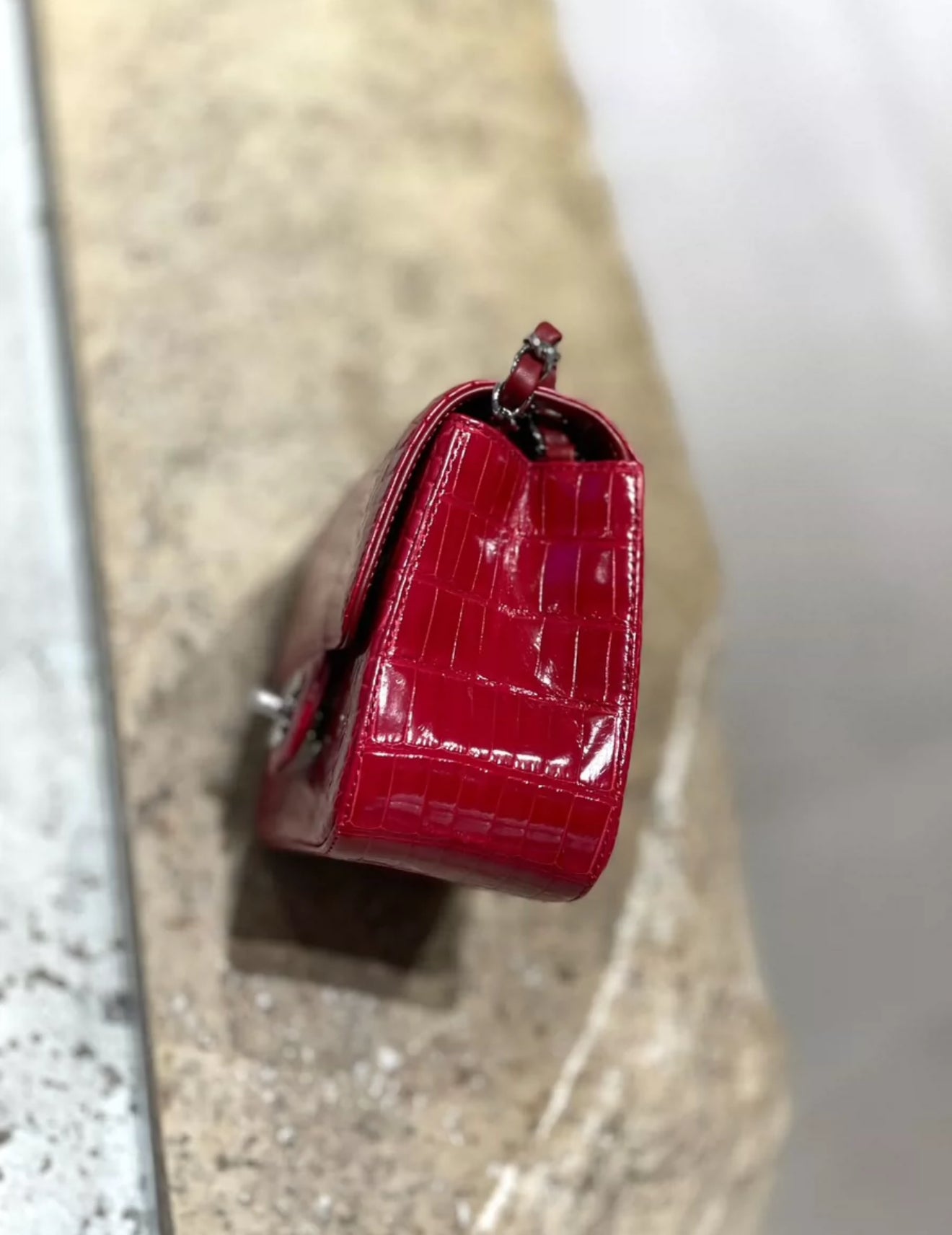 Chanel Red Crocodile mini square bag – Wararni.com