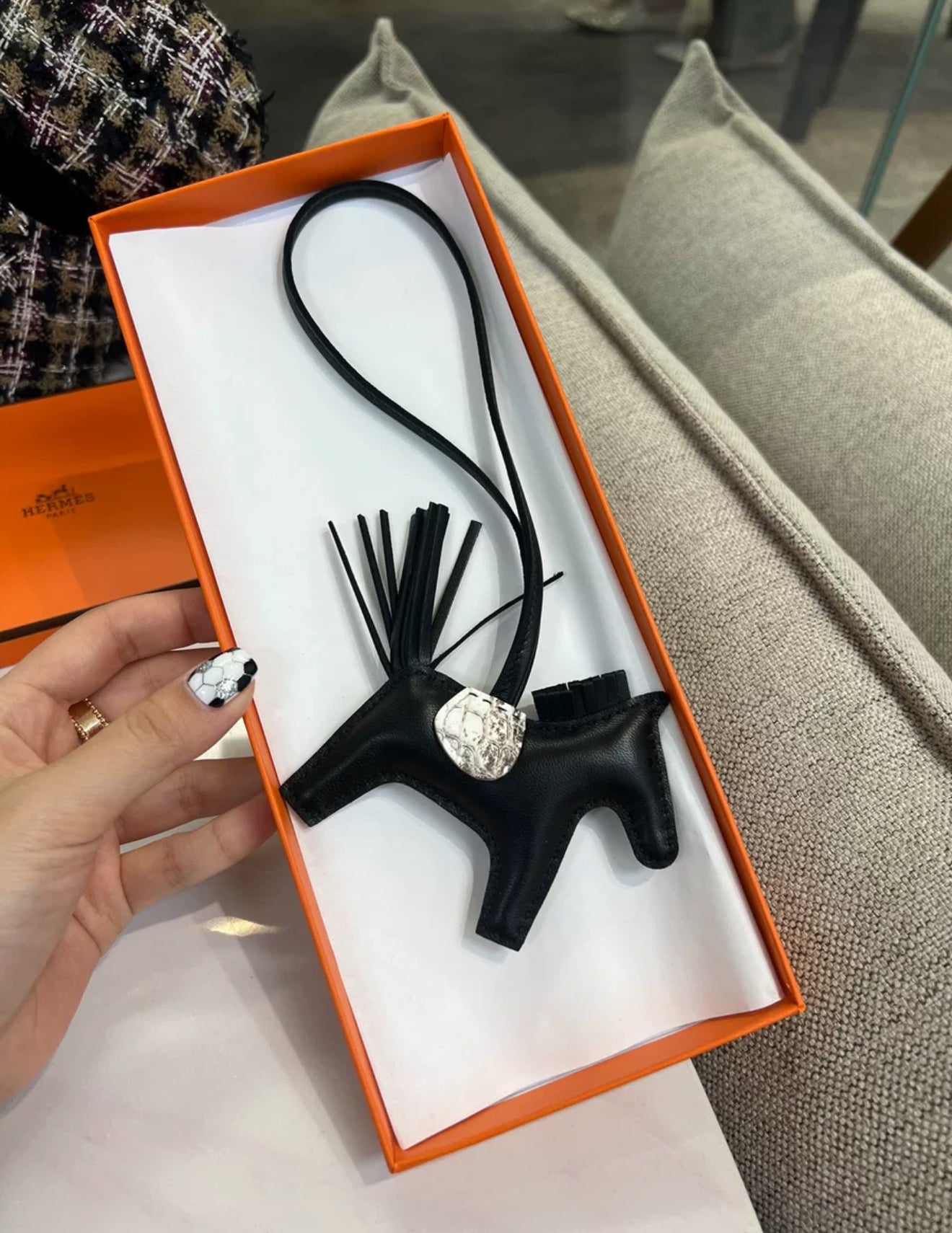 Hermès Rodeo Charm Noir Swift Touch Himalyan