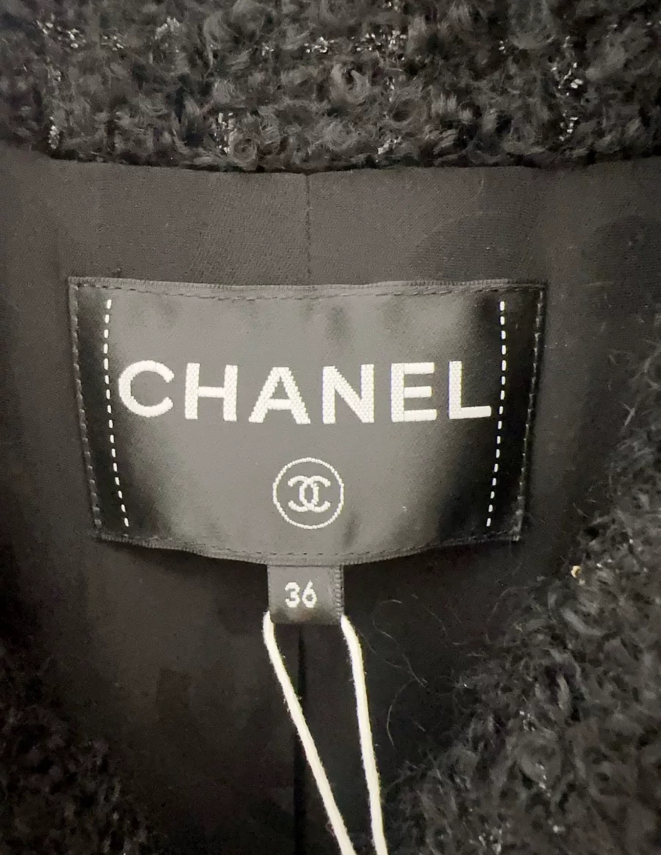 Chanel 24K black tweed long coat