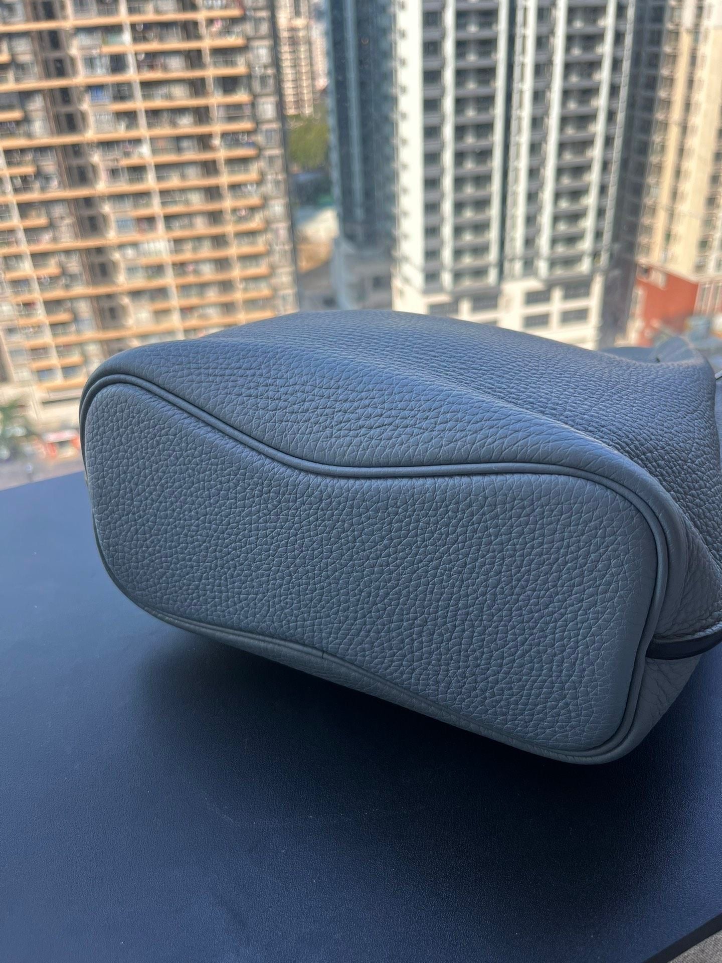 Hermès so Kelly 22 Bleu Lin togo leather palladium hardware