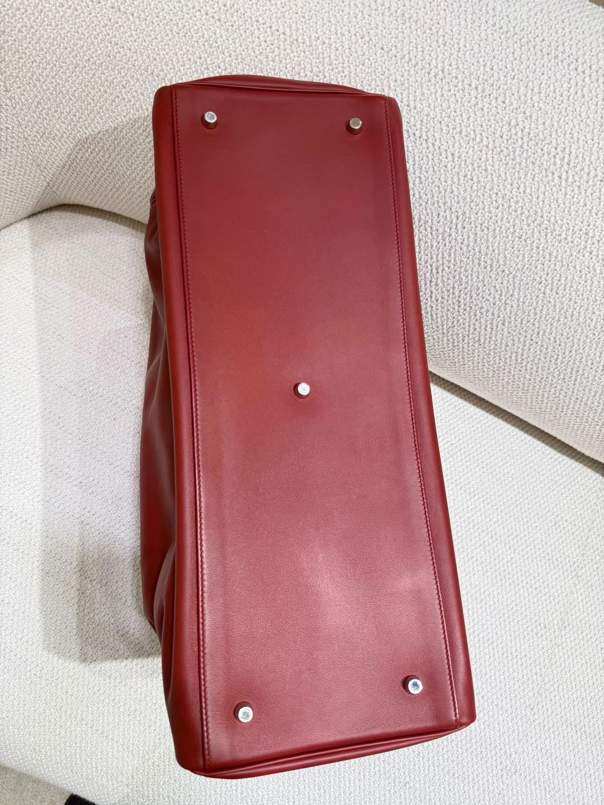 Rare* Hermes Kelly Relax 50cm Rouge H sikkim ck leather palladium hardware