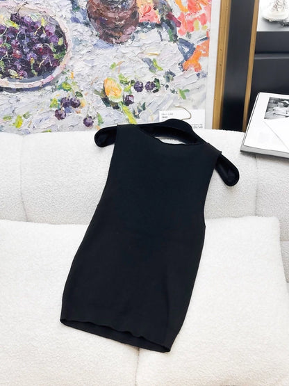Chanel 22K Double C Black Knit Top