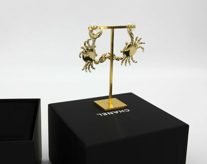 Chanel 26M Imitation Pearl and Metal Crab Stud Earrings