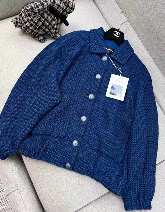 Chanel 22P Dark blue Blouson Jacket