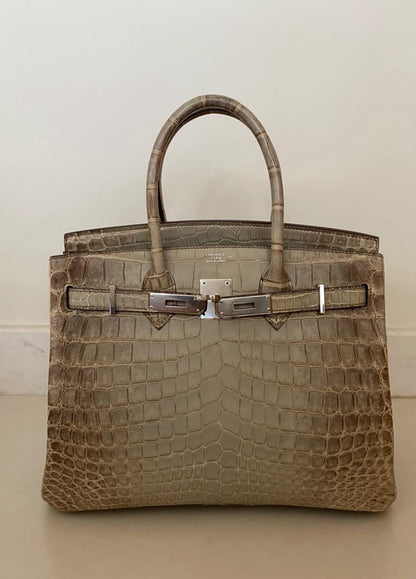 Super rare Hermes Birkin 30 Himalaya Gris Cendre palladium hardware