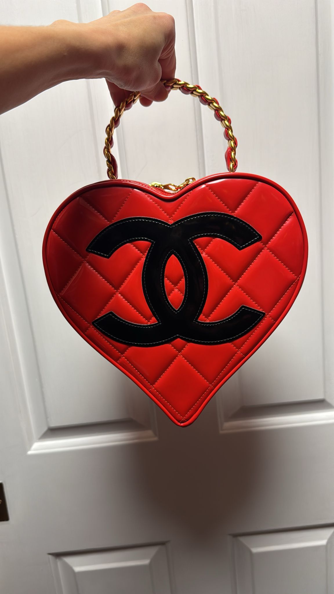 Chanel 95 CC Red Heart Vanity Bag