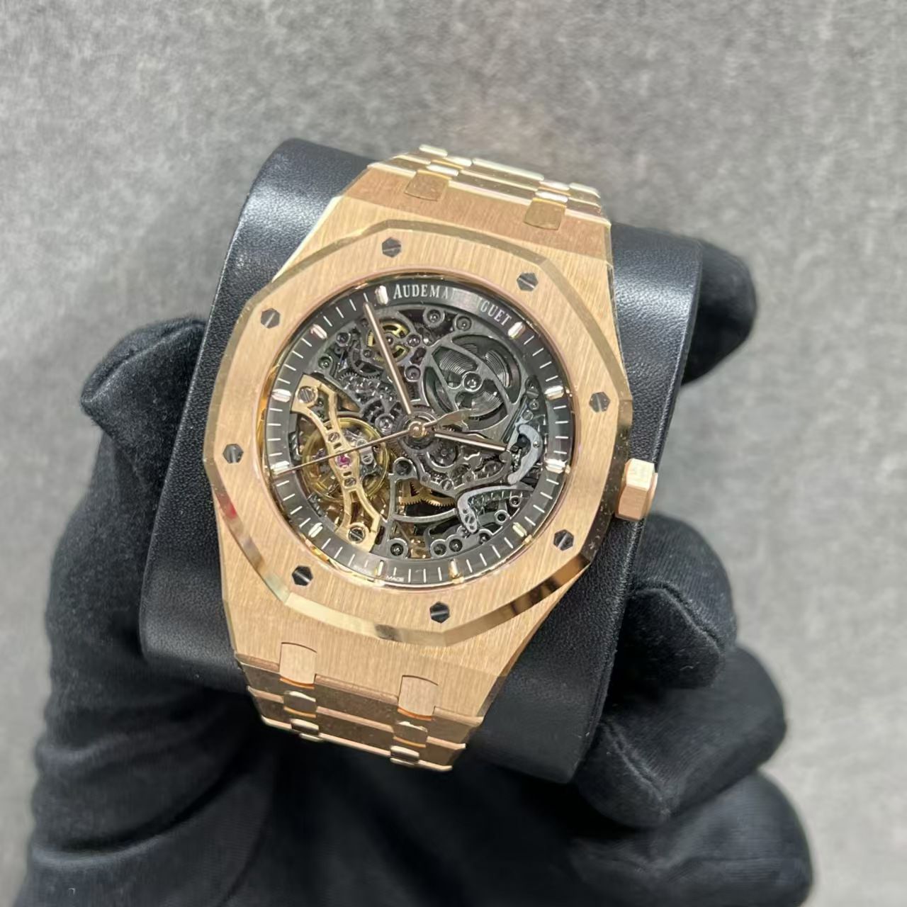 Audemars Piguet Royal Oak Rose Gold 41mm Double Balance Wheel Openwork Skeleton