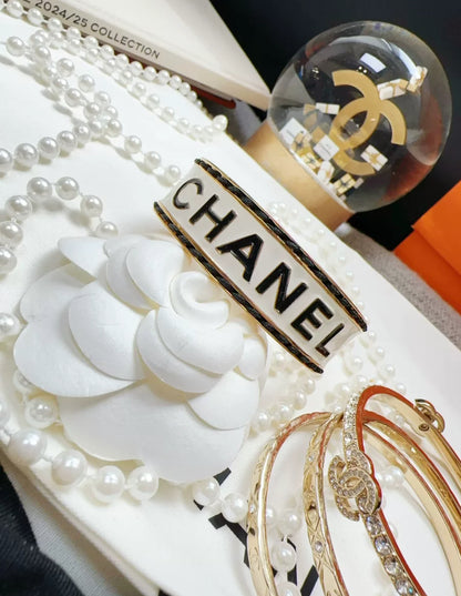 Chanel 24C White Black Open Bracelet