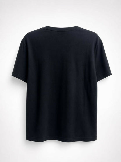 Chanel 20S Black Cotton Cut Out Embroidered Tee Shirt