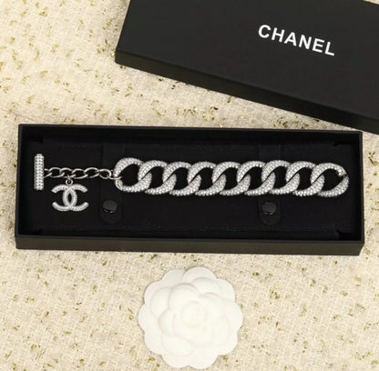 Chanel 22P full diamond double C chain bracelet