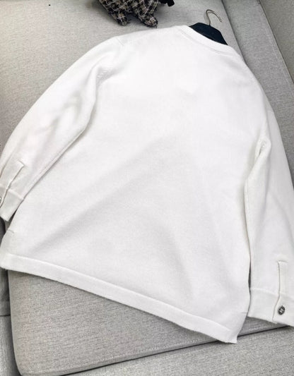 Chanel 23P off-white cashmere sweater