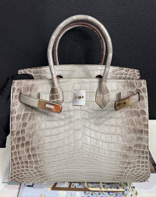 Super rare Hermes Birkin 30 Himalaya Gris Cendre palladium hardware