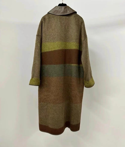 Hermes “Rocabar” runway cashmere and mohair coat, size fr34