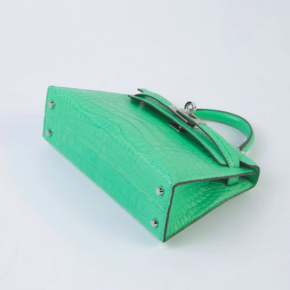 Hermes Mini Kelly 20 Vert Comics Matte Alligator Palladium hardware