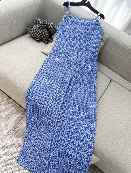 Chanel 23P Blue Tweed Jumpsuit – Wararni.com
