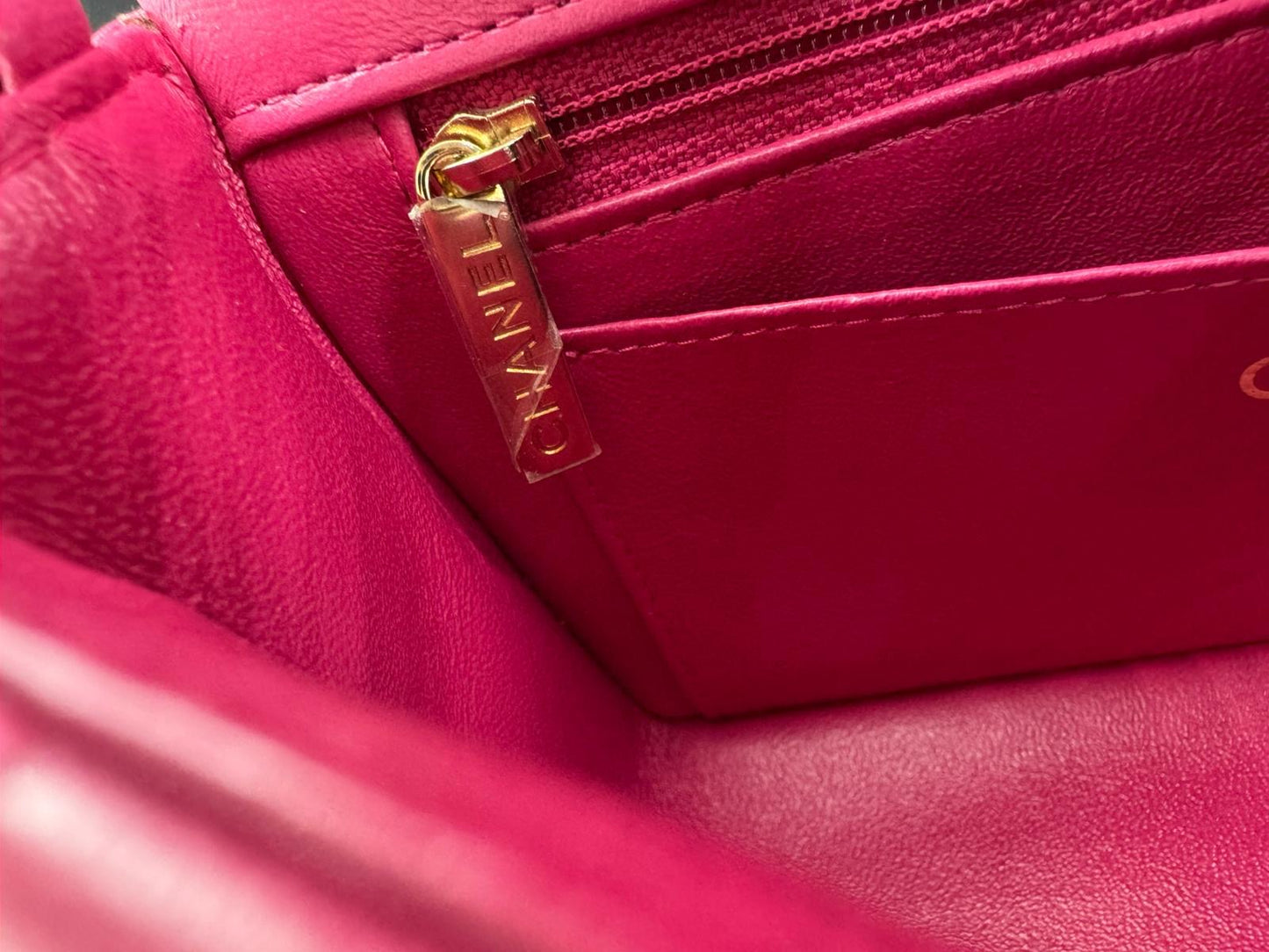 Chanel pink Lambskin Chevron Quilted Medium Double Flap