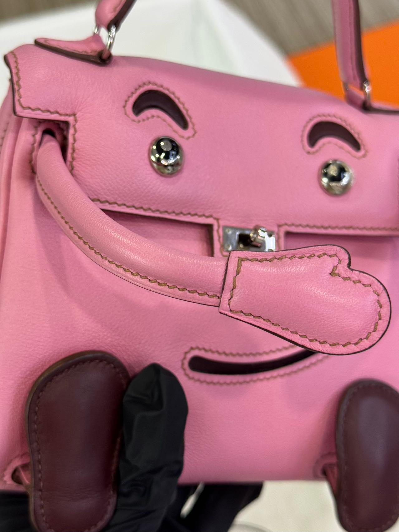 Rare Hermès Kelly Doll Pink Bubblegum Swift Leather Palladium Hardware