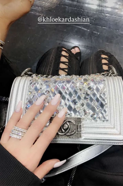Chanel 2017 limited edition leboy in silver with crystals