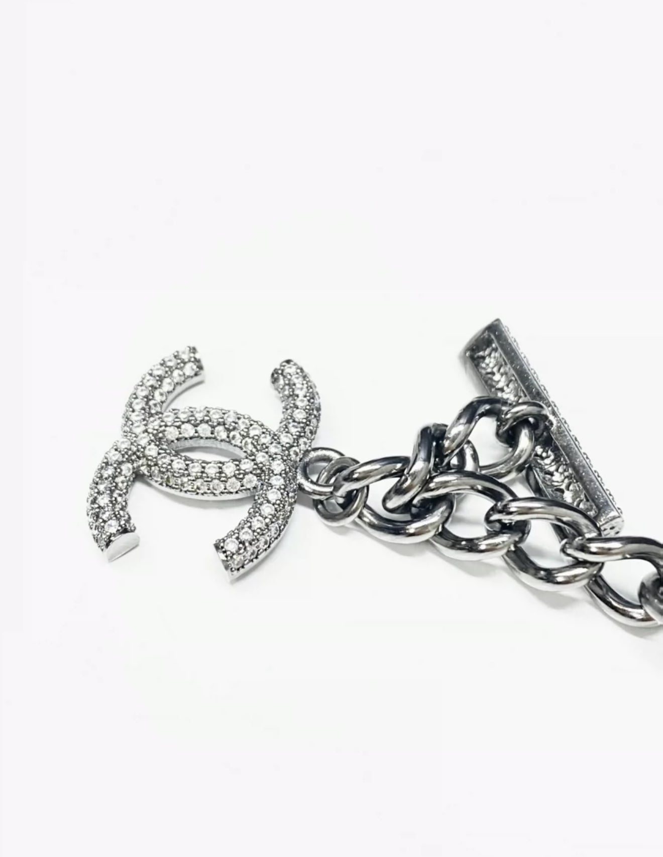 Chanel 22P full diamond double C chain bracelet