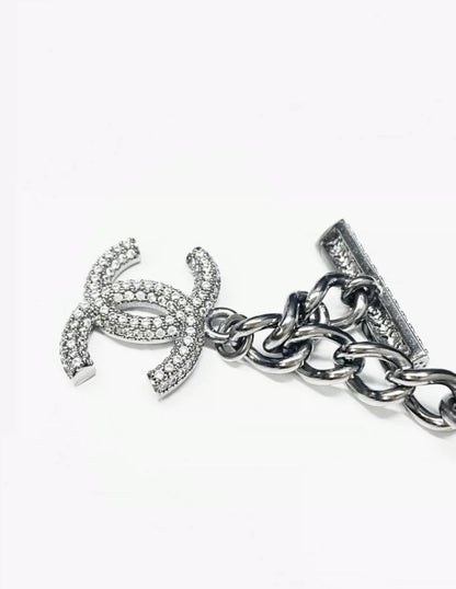 Chanel 22P full diamond double C chain bracelet