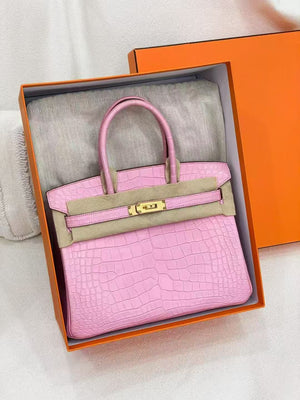 Hermès Birkin 30 5P Pink Bubblegum Matte Alligator Leather Gold Hardware