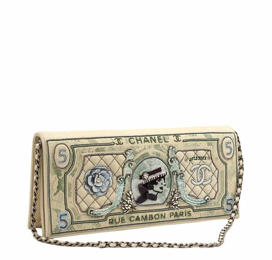 Chanel Embroidered Money Clutch
Metiers d’Art Paris-Dallas 2014