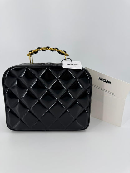 Chanel 1994-96 Black Patent Leather Large Vanity Case