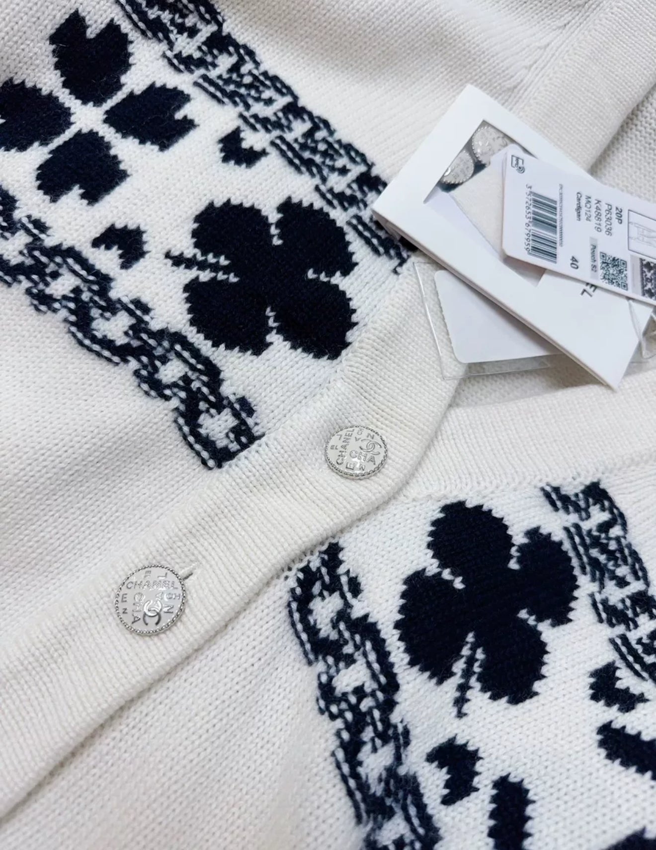 Chanel 20P Ecru Cardigan