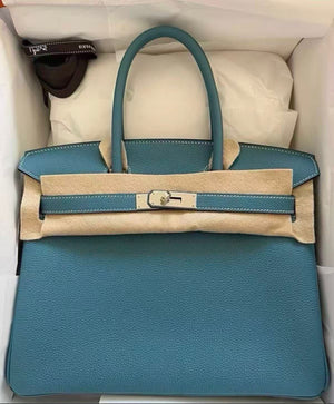 Hermes Birkin 30 Bleu Jean Togo Palladium Hardware