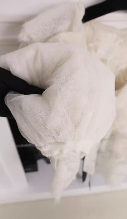 Chanel 2009 Paris-Moscow White Wool Black Bow Cardigan