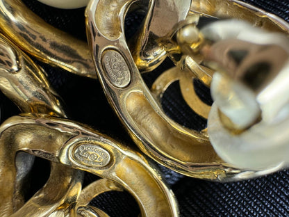 Chanel 2020 Imitation Pearl & Gold Plated Stud Earrings